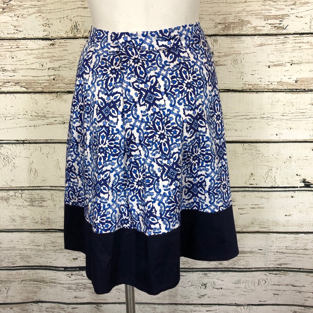C1 Milly White & Blue print skirt Lg - Picture 4 of 5